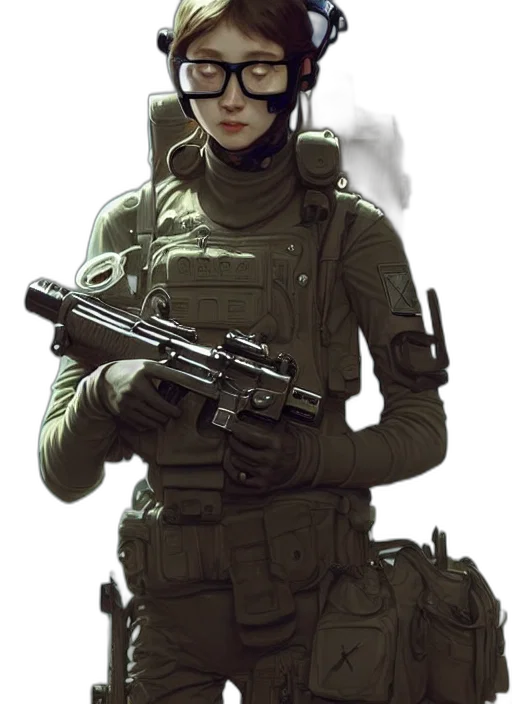 weapon, staff, face, jacket transparent PNG cut-out