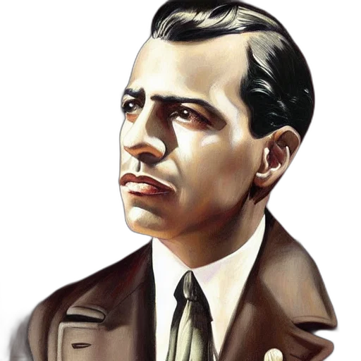 face, jacket, staff, photorealistic transparent PNG cut-out