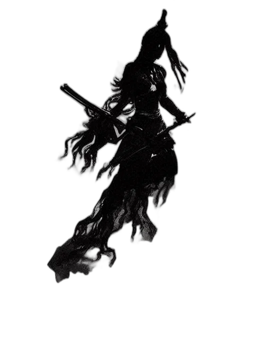 dress, staff, hair, weapon transparent PNG cut-out