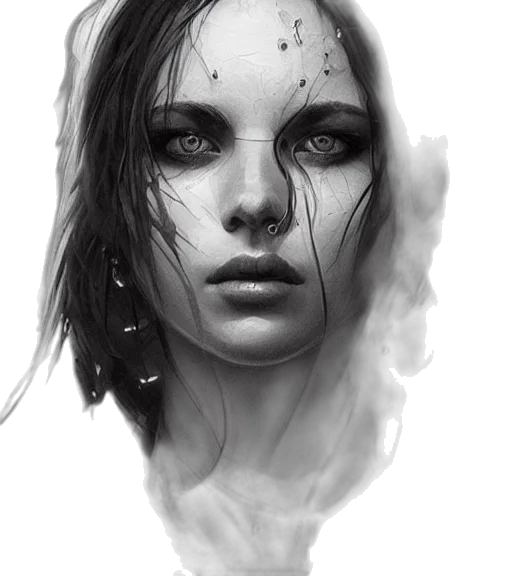 face, mask, creature, fantasy art transparent PNG cut-out