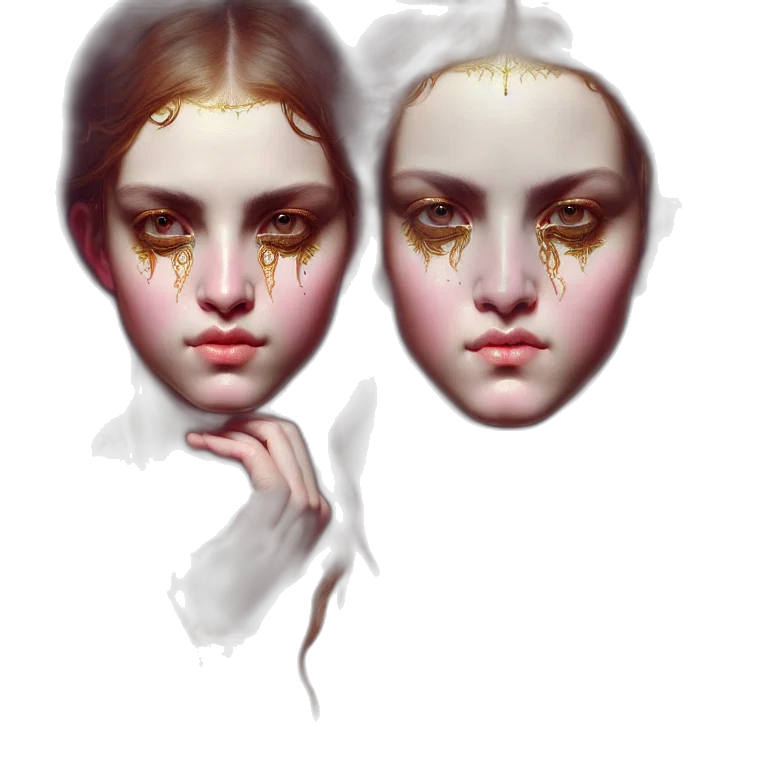 face, mask, crown, concept art transparent PNG cut-out