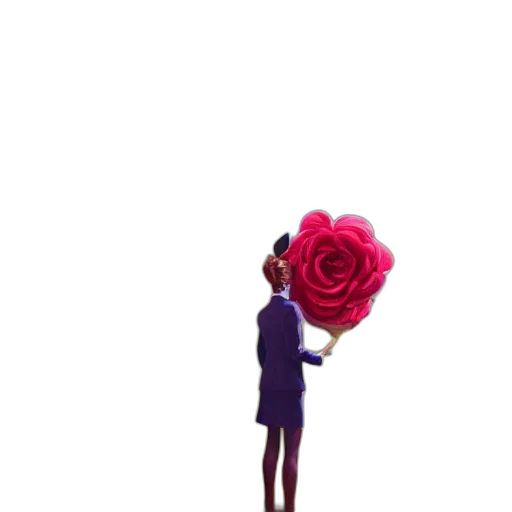 flower, dress, umbrella, staff transparent PNG cut-out