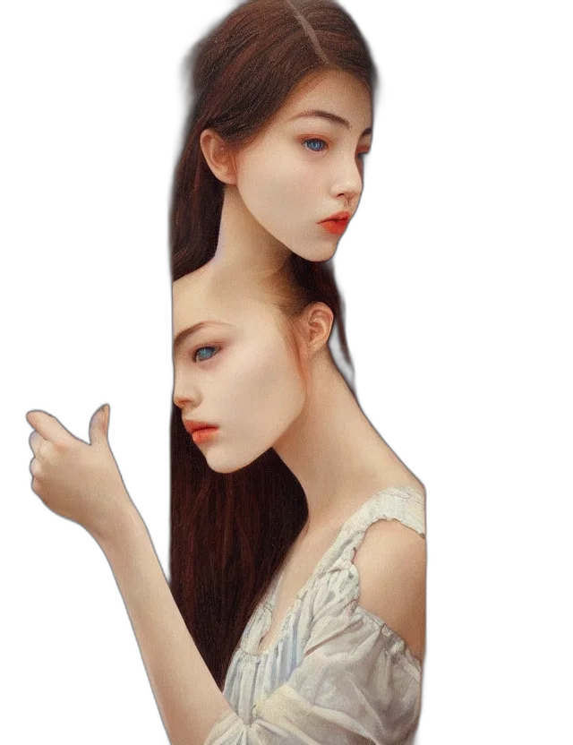 face, dress, hair, crown transparent PNG cut-out