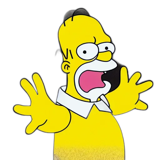 cartoon, photorealistic, homer, simpson transparent PNG cut-out