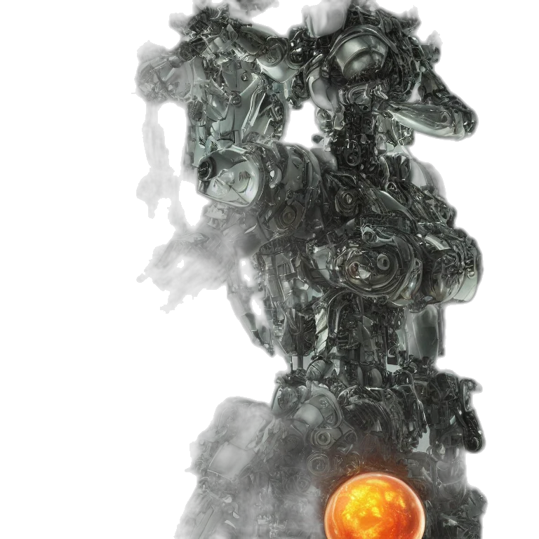 robot, weapon, staff, dragon transparent PNG cut-out