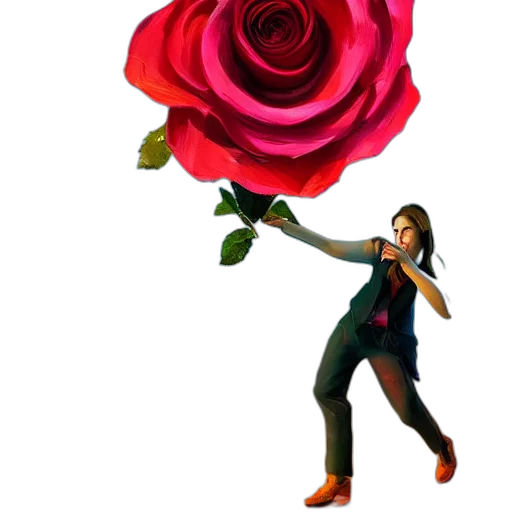 flower, staff, weapon, 3d render transparent PNG cut-out