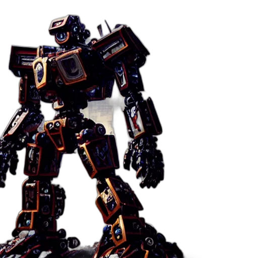 robot, 3d render, concept art, pixel art transparent PNG cut-out