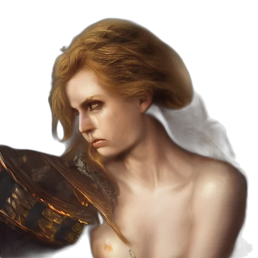 face, crown, sword, dress transparent PNG cut-out