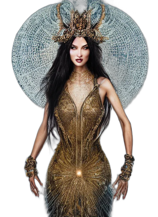 jewelry, dress, crown, fantasy art transparent PNG cut-out