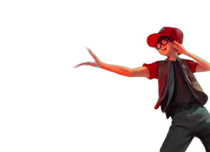 hat, staff, concept art, 3d render transparent PNG cut-out