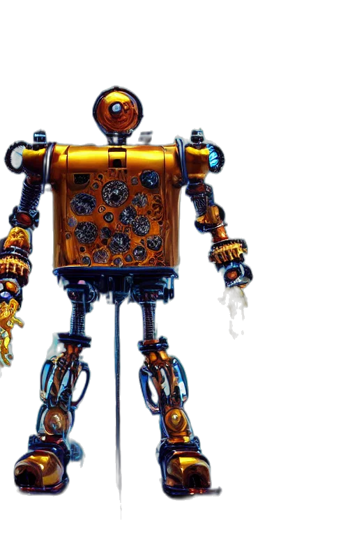 robot, concept art, 3d render, cyberpunk transparent PNG cut-out