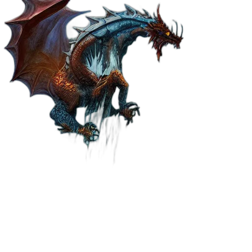 dragon, staff, creature, animal transparent PNG cut-out