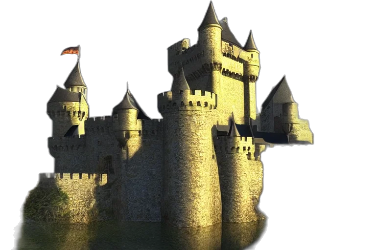 dragon, crown, building, 3d render transparent PNG cut-out