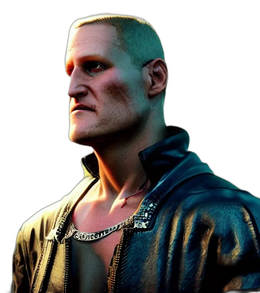 jacket, face, cyberpunk, concept art transparent PNG cut-out