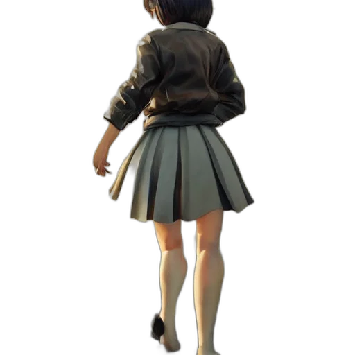 jacket, dress, staff, weapon transparent PNG cut-out