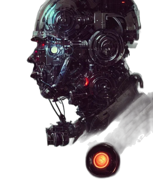 robot, face, mask, weapon transparent PNG cut-out
