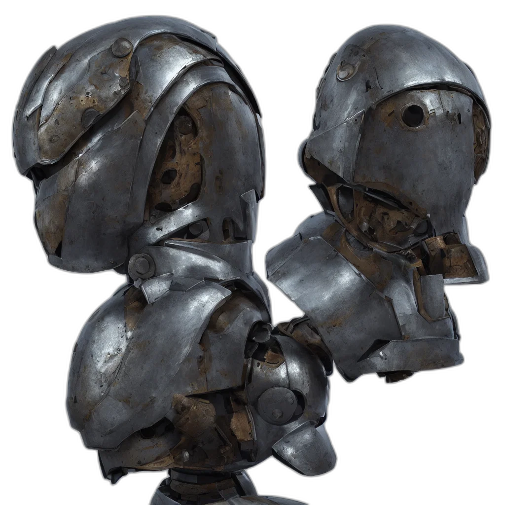 robot, mask, weapon, staff transparent PNG cut-out