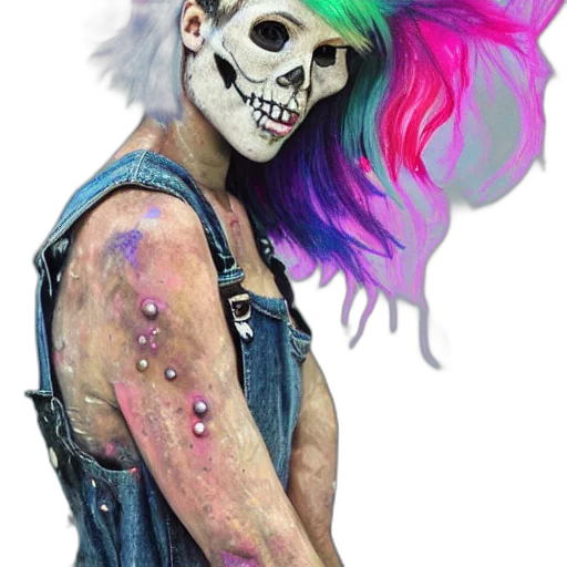 mask, face, creature, cyberpunk transparent PNG cut-out