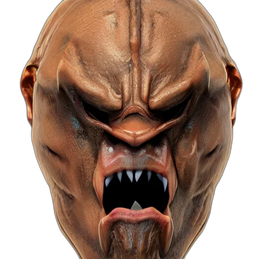 mask, face, creature, 3d render transparent PNG cut-out