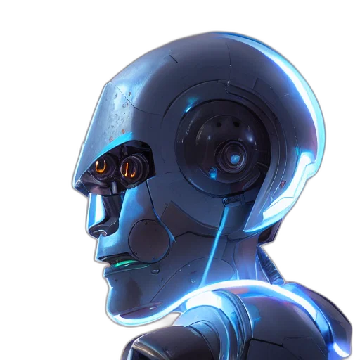 robot, face, mask, cyberpunk transparent PNG cut-out