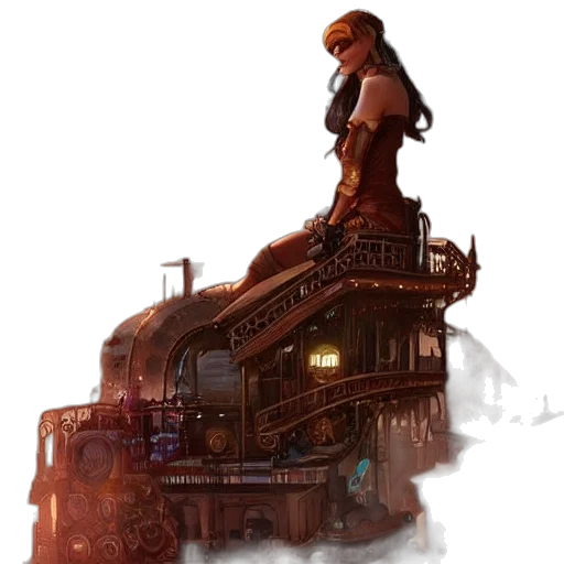 robot, dress, concept art, fantasy art transparent PNG cut-out