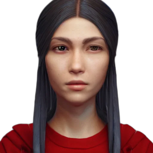 face, staff, hair, photorealistic transparent PNG cut-out