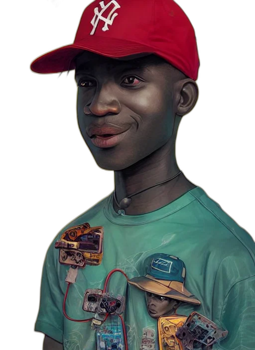 face, hat, robot, staff transparent PNG cut-out