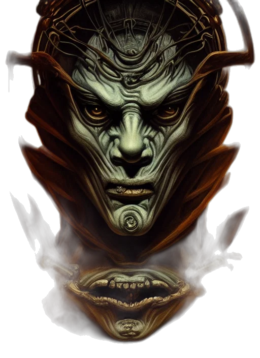 mask, face, creature, dragon transparent PNG cut-out