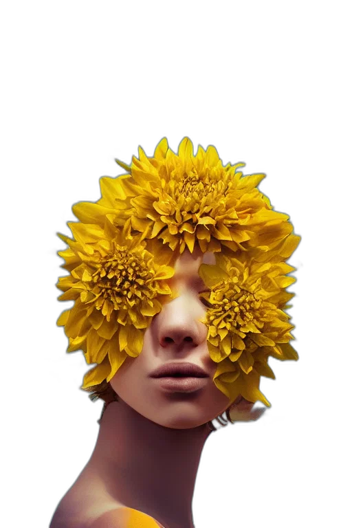 flower, crown, face, mask transparent PNG cut-out