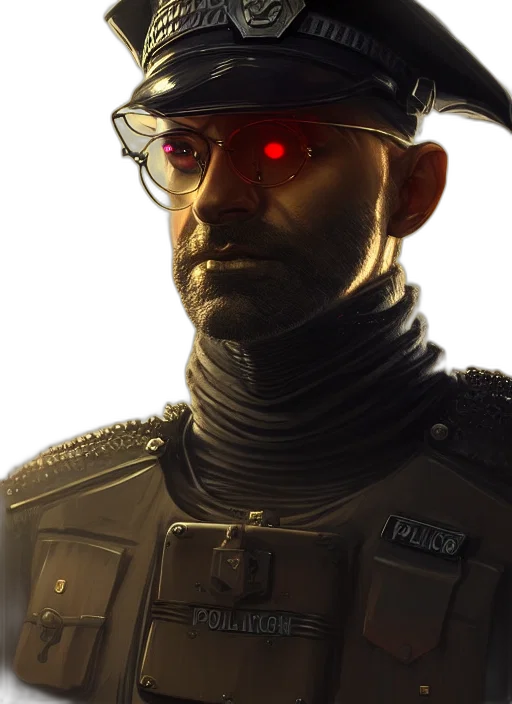 robot, face, staff, weapon transparent PNG cut-out