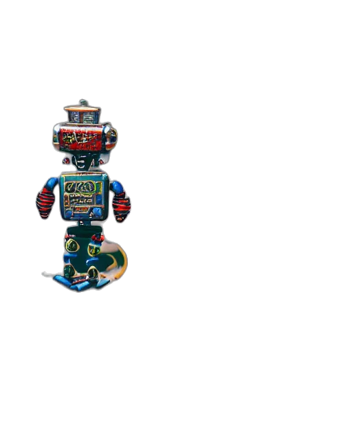 robot, 3d render, concept art, pixel art transparent PNG cut-out