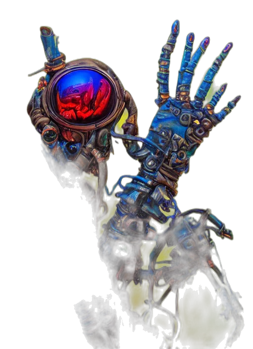 robot, creature, weapon, staff transparent PNG cut-out
