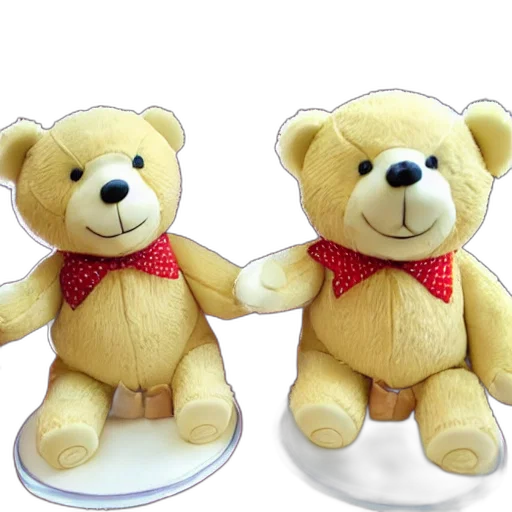 3d render, photorealistic, two, teddy transparent PNG cut-out