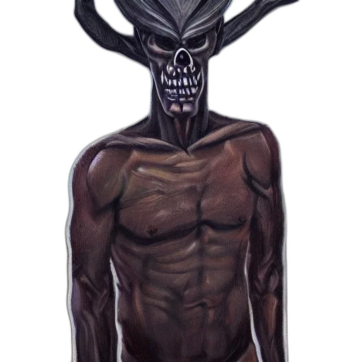 creature, mask, face, staff transparent PNG cut-out