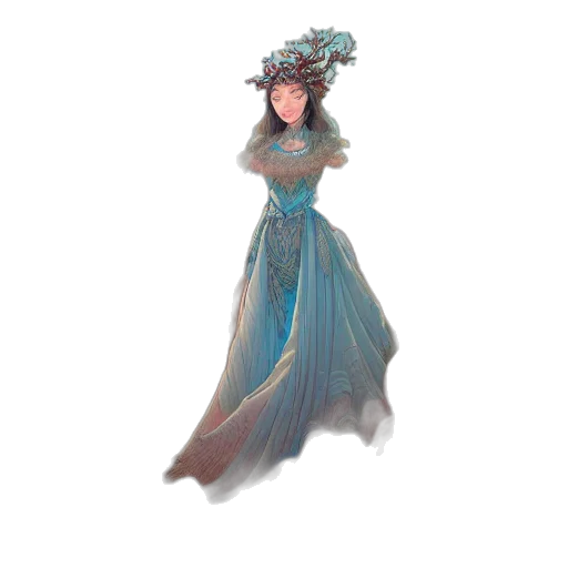 dress, crown, hat, staff transparent PNG cut-out
