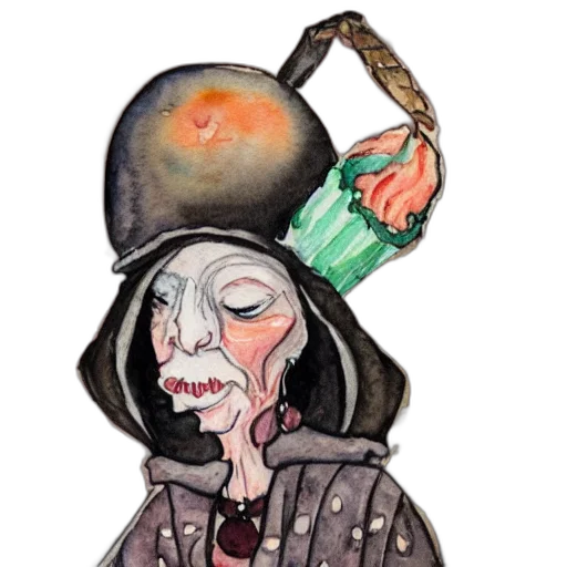 mask, staff, hat, watercolor transparent PNG cut-out