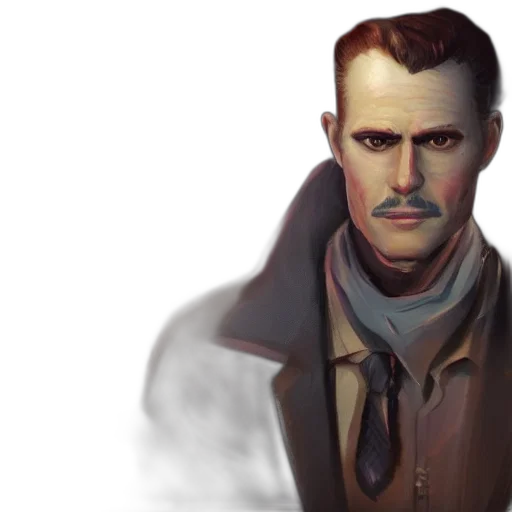 face, jacket, concept art, photorealistic transparent PNG cut-out