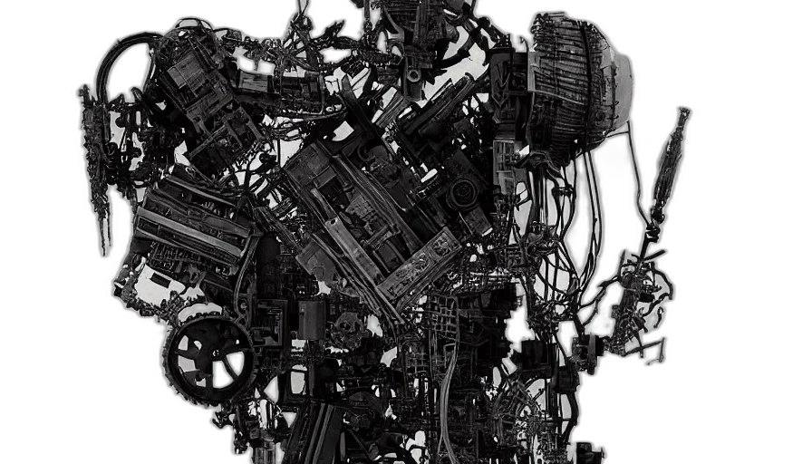 robot, car, weapon, jacket transparent PNG cut-out