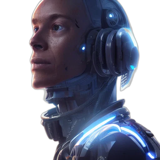robot, face, cyberpunk, concept art transparent PNG cut-out