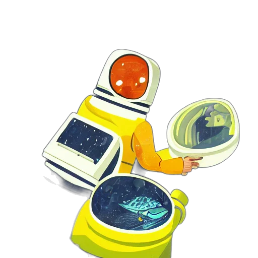 robot, concept art, pixel art, 3d render transparent PNG cut-out