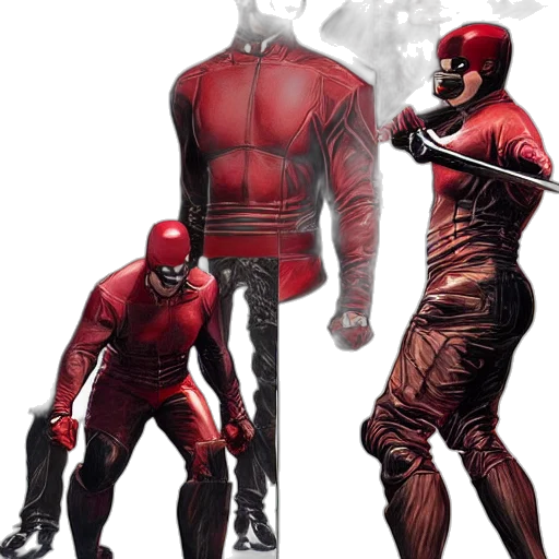 jacket, comic book art, concept art, red transparent PNG cut-out