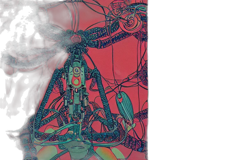 robot, cyberpunk, concept art, comic book art transparent PNG cut-out