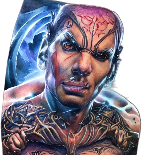 face, comic book art, fantasy art, photorealistic transparent PNG cut-out