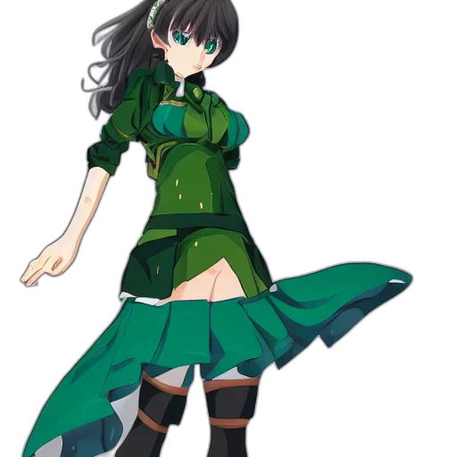 dress, staff, anime, concept art transparent PNG cut-out