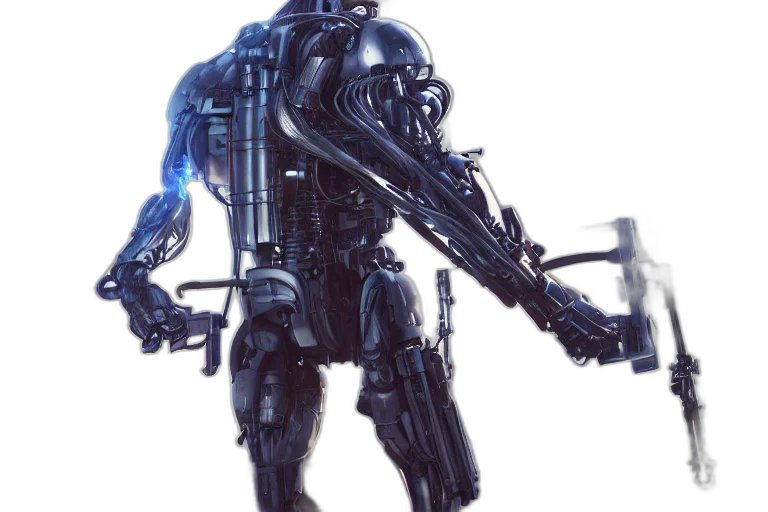robot, weapon, staff, creature transparent PNG cut-out