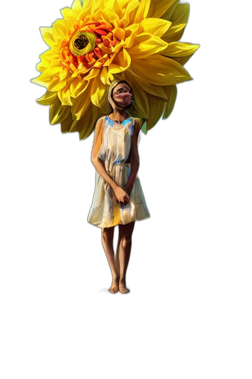 dress, flower, crown, face transparent PNG cut-out