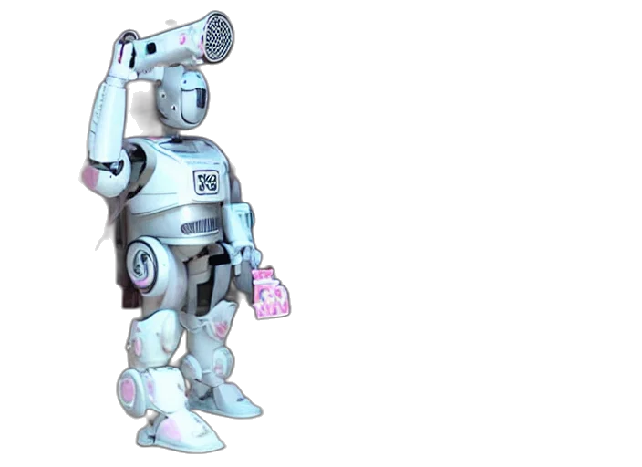 robot, weapon, staff, 3d render transparent PNG cut-out