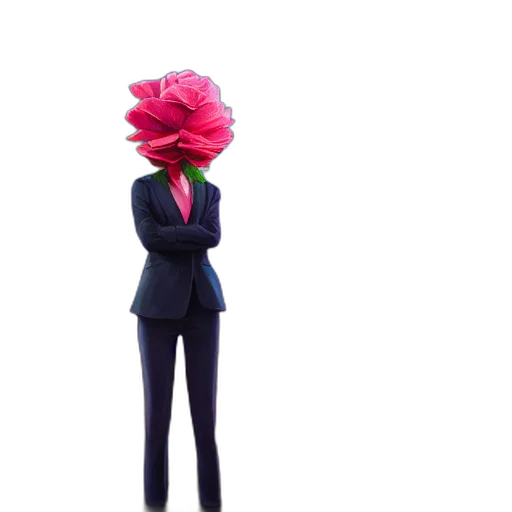 flower, staff, jacket, crown transparent PNG cut-out