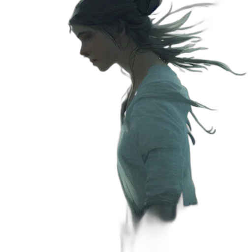 hair, jacket, dress, face transparent PNG cut-out