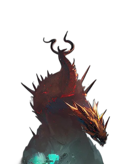 dragon, creature, staff, animal transparent PNG cut-out